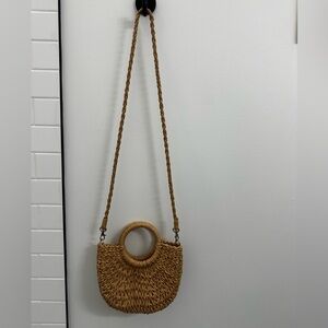 Stylish Tan Woven Handbag